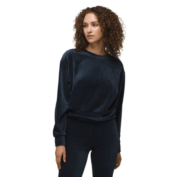 prAna Escambia Pull Over in Organic Velour, Women’s Small, Navy - Picture 4 of 10